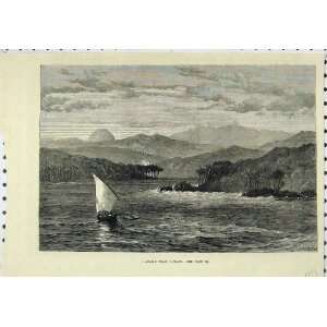 View Adams Peak Ceylon Lake Mountains Antique Print 