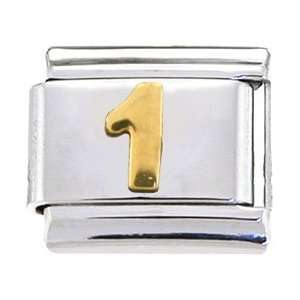  Gold Number One Italian Charm Jewelry