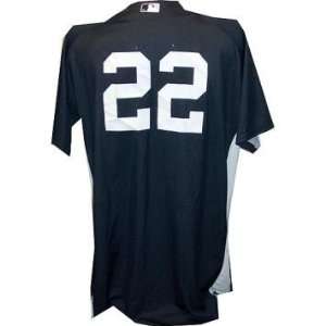  #22 Yankees 2010 Spring Training Game Used Home Navy 