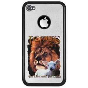  iPhone 4 or 4S Clear Case Black Jesus The Lion And The 