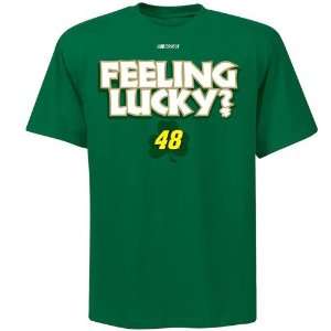   48 Jimmie Johnson Kelly Green Feeling Lucky T shirt