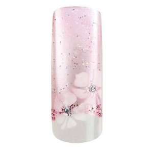 Cala Airbrushed Nail Tips Set Rhinestone & Pink Flowers 87752 + Aviva 