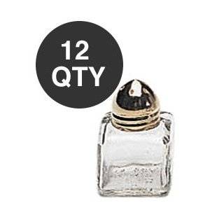   Pc Elegant Smooth Glass Gold Top Individual Salt & Pepper Mini Shakers
