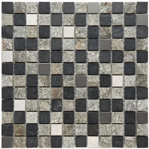  Alloy Verde 12 x 12 Inch Natural Stone and Metal Mosaic Wall Tile 
