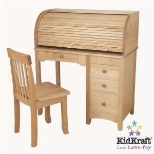  Kidkraft KKR_26762 Roll Top Desk & Chair   Natural: Home 