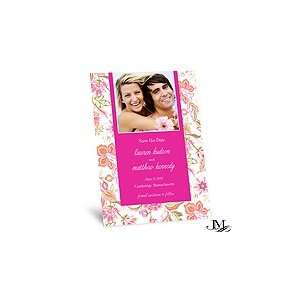  Pink Floral Photo Save the Dates