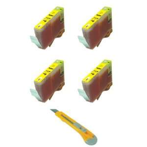  Four Yellow Compatible Ink Cartridges Canon BCI 3E (BCI3EY 