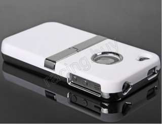   CASE COVER Skin CHROME Stand FOR Apple iPhone 4 4G 4S White  