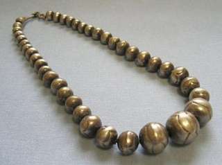   Test Silver Southwest Graduated Bead Necklace 31.2 grams  