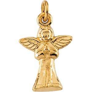  14k Yellow Gold Praying Angel Pendant 14x10mm   JewelryWeb 