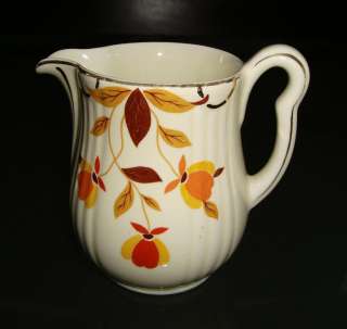Halls Jewel Tea Autumn Leaf Rayed Sugar Bowl w/Lid & Creamer Vintage 