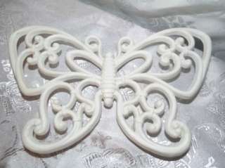 Vintage Homco Butterflies Wall Decor White Set of 3  