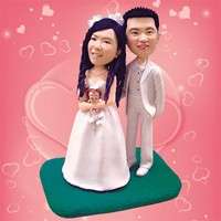 OOAK Custom Made Clay Figurine Wedding Cake Topper  