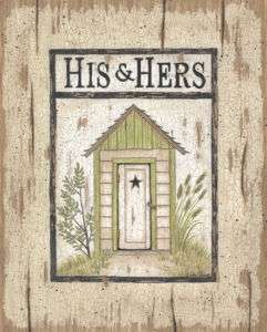 His and Hers Outhouse Linda Spivey Framed Picture Art  