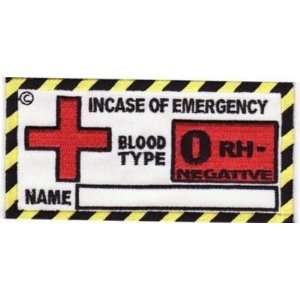  BLOOD TYPE O NEGATIVE Safety Embroidered Biker Patch 