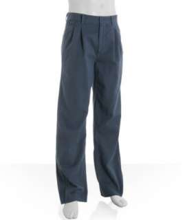 Marc by Marc Jacobs steel blue cotton twill double pleated pants 