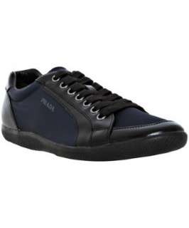 Prada Prada Sport dark blue nylon leather trim sneakers  BLUEFLY up 