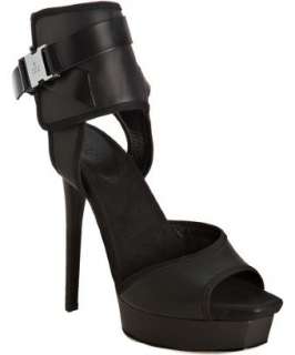 Gucci black leather Gail ankle wrap platform sandals   up to 