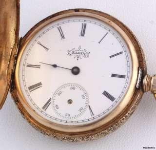   Engraved Elgin Pocketwatch Locket Pendant   14k Gold 58.2g Watch