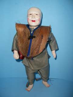   Composition Chinese Man Doll in his Original Chinese Peasant Clothes