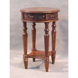  ICI Carved Wood Round Table