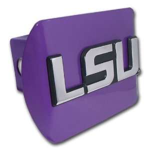  LSU Block Letters Purple Hitch Cover Automotive