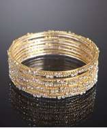 Chamak by Priya Kakkar set of 8   gold and silver crystal detailed 