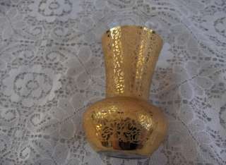  vintage Ransgil gold on crystal bud vase (4”, 2” diameter