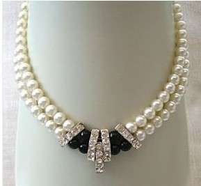 beautiful 2 rows Genuine pearl necklace 7 8mm  