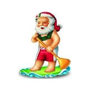   Hawaiian Christmas Ornament Paddle Boarding Santa #2