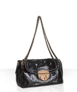 Prada black Vitello Shine leather shoulder bag  BLUEFLY up to 70% 