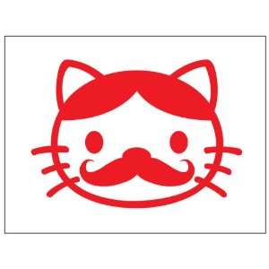 Hello Kitty Mustache Sticker Decal. Red