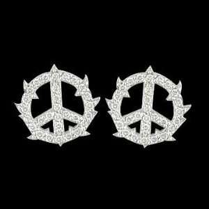  Guarded Peace Earrings in 14K white gold and diamonds 