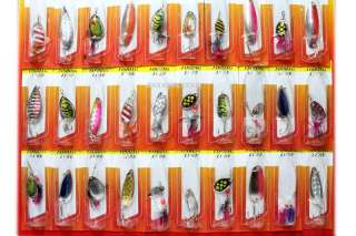 30 x Assorted Spoon Metal Lure Spinner Lures Bass Fish  