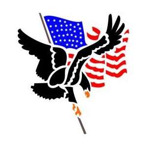  Tattoo Stencil   Eagle w/Flag   #L111: Health & Personal 