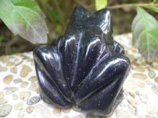 Hand Carved Blue Sand Gemstone Frog Figurine S4089  