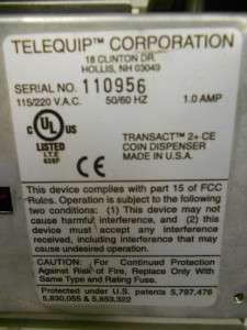 Telequip TRANSACT 2+CE Coin Dispenser Canister  