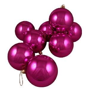 Club Pack of 16 Shiny Fuschia Candy Glass Ball Christmas Ornaments 3 