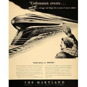   Baltimore Streamliner Train   Original Print Ad