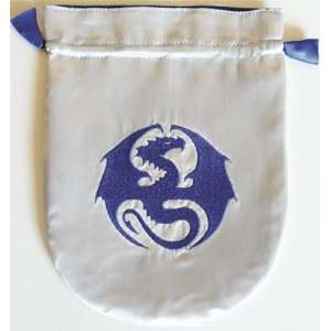  Silver Satin Dragon Tarot Bag 