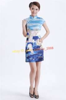Women Mini Cheongsam Flower Evening Dress Qipao WMD 22  
