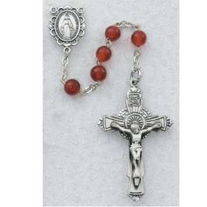 6mm Bead Red Agate Gemstone Rosary in Gift Box. Jewelry