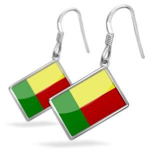  Earrings Benin Flagwith French Sterling Silver Earring 