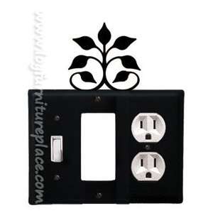   Wrought Iron Leaf Fan Triple Switch/GFI/Outlet Cover: Home Improvement
