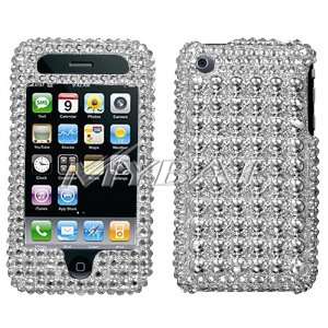 Iphone 3G 3GS Silver Rocks Diamante Protector Cover 