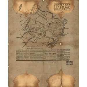  Civil War Map Seat of war, Manassas and its vicinity 