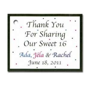  100 Sweet 16 Custom Tags / Small Cards Personalized & 100 