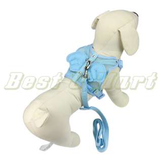   Pet Angle Wing Adjustable Soft Mesh Harness With Leash Lead  