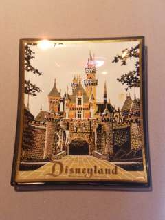 Vintage Walt Disney Disneyland Black Glass Decorative Ashtray  