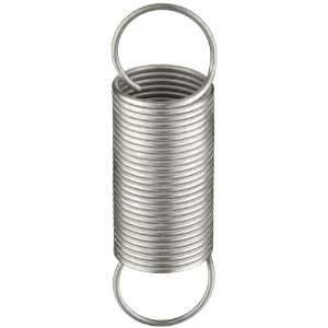 Extension Spring, 302 Stainless Steel, Inch, 0.5 OD, 0.034 Wire Size 